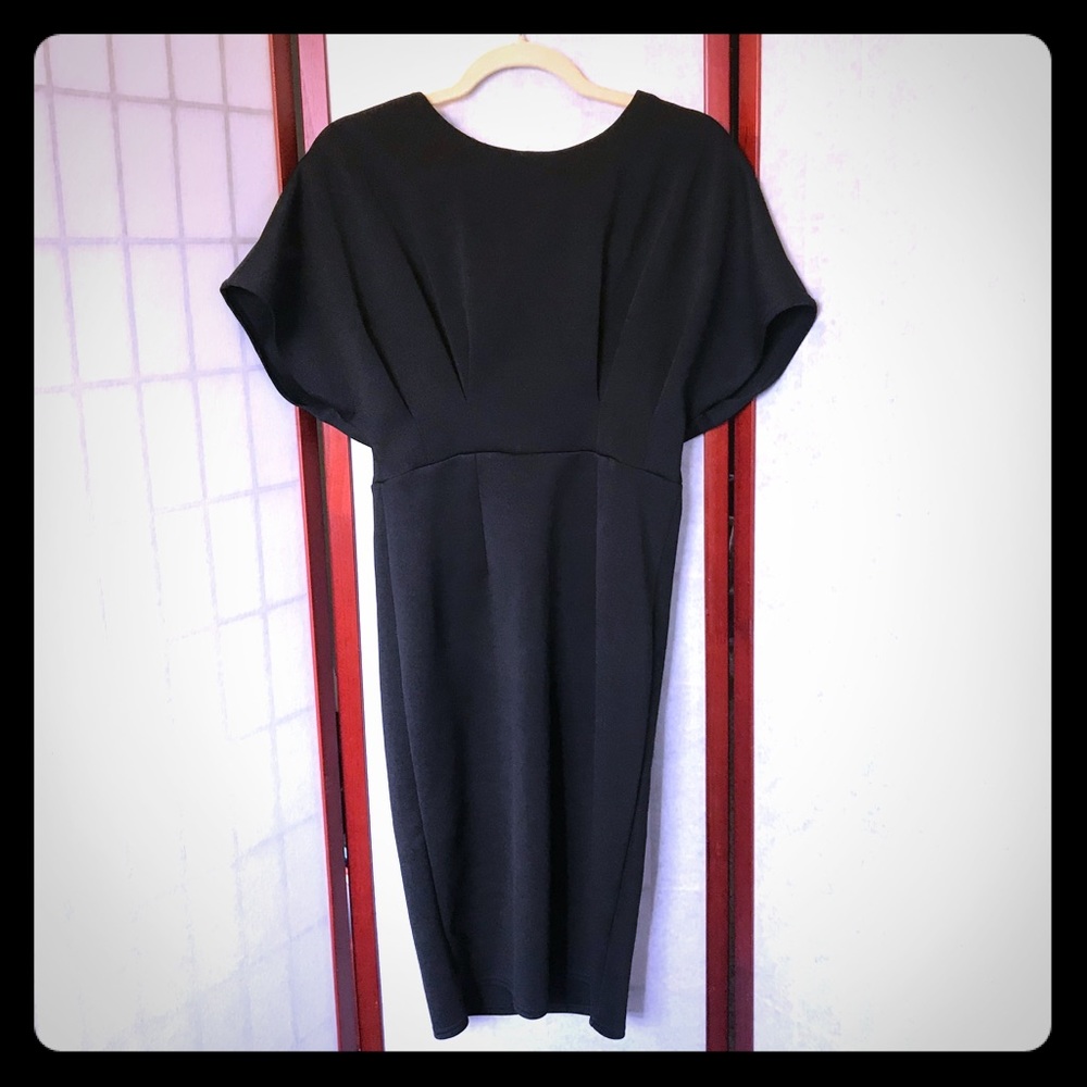NWOT Black Knee Length Dress with Kimono Sleeves